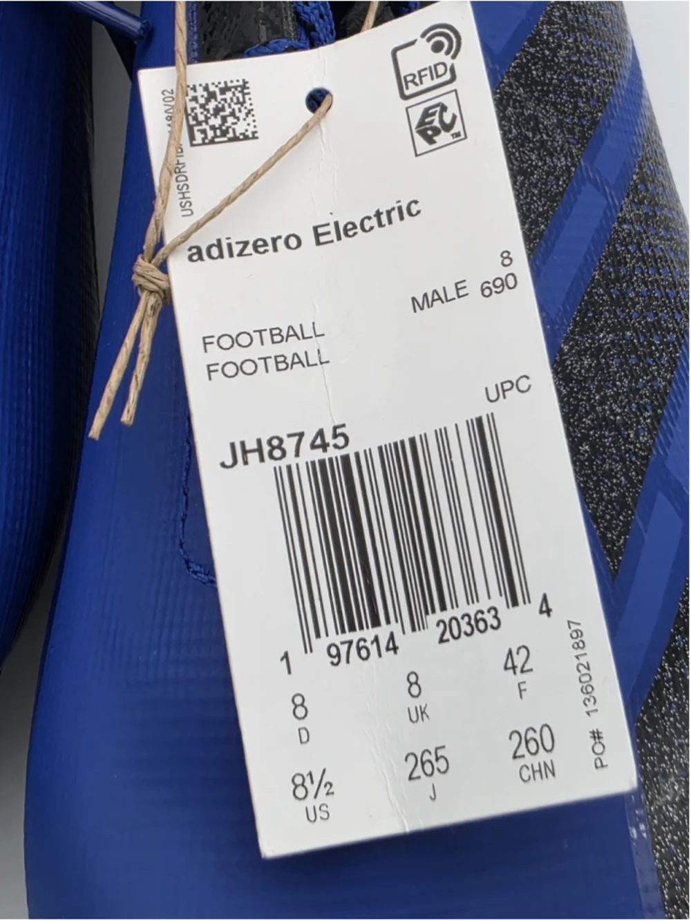 NEW adidas Adizero Electric II Football Cleats Blue Black JH8745 Men's Size 8.5